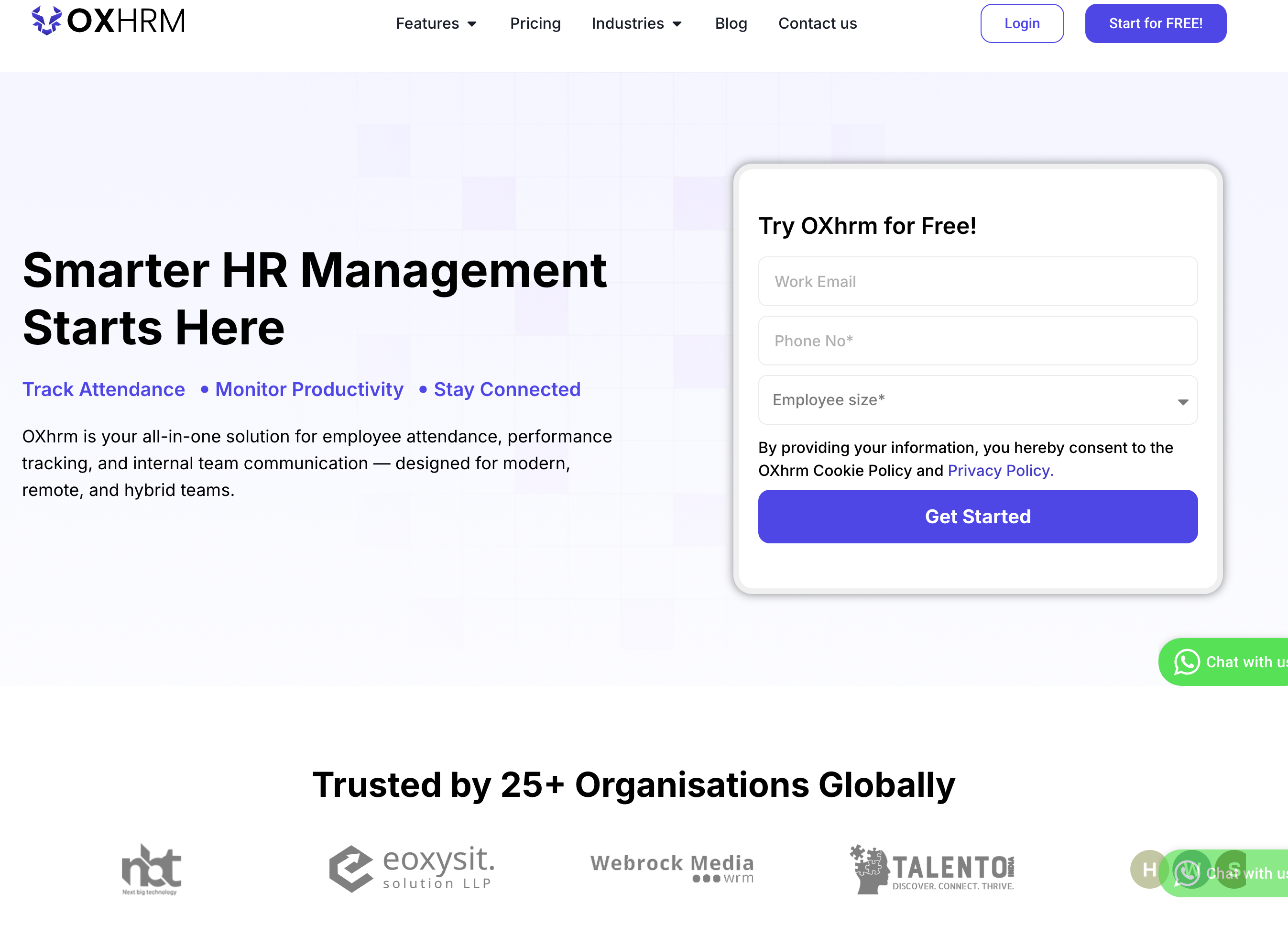OXHRM HR software website