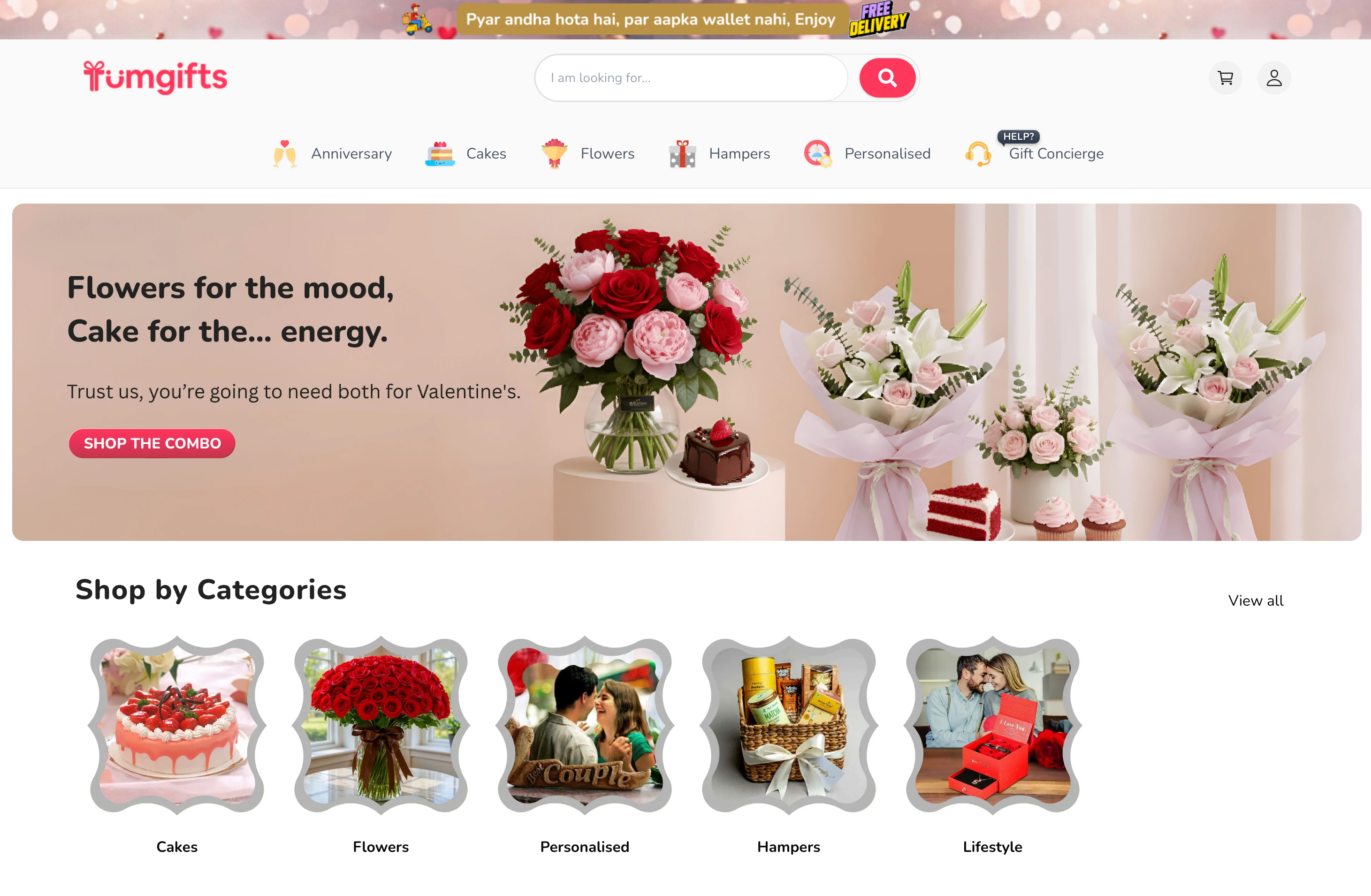 TumGifts ecommerce website